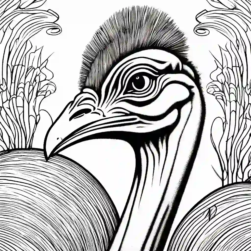 Ostriches coloring pages